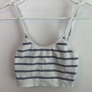 Victoria's Secret Pink White & Black Striped Weekender Seamless Bralette